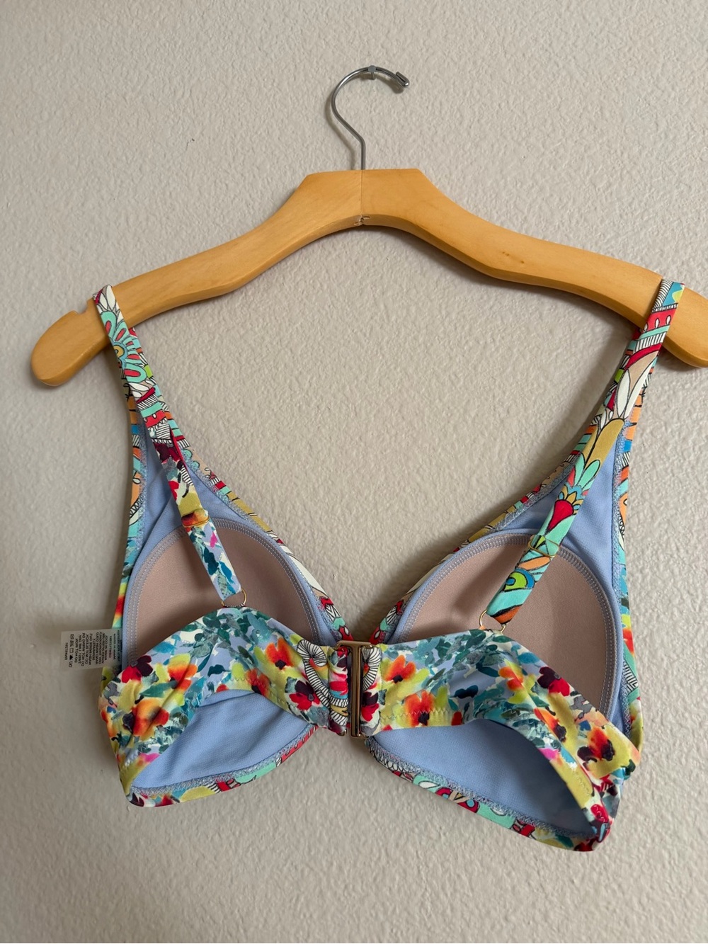 Johnny Was Jade Bralette Bikini Top Green Red Print Size Small - Picture 3 of 5